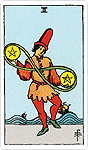 Tarot Zwei der Münzen